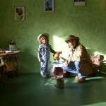 Ken and Jamie set up for Animal Education